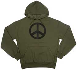 From Rothco (asi/83708), the Olive Drab "Peace" Pullover (9237) signals a surge in popularity for the peace sign in the coming year.