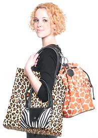 From JoAnn Marie Designs (asi/63381), animal prints are hot in apparel right now and sure to attract attention.