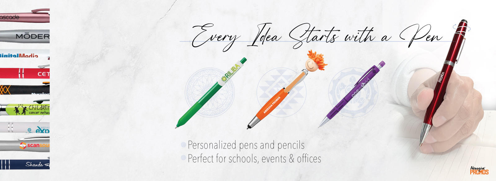 woman hiking with logoed backpack