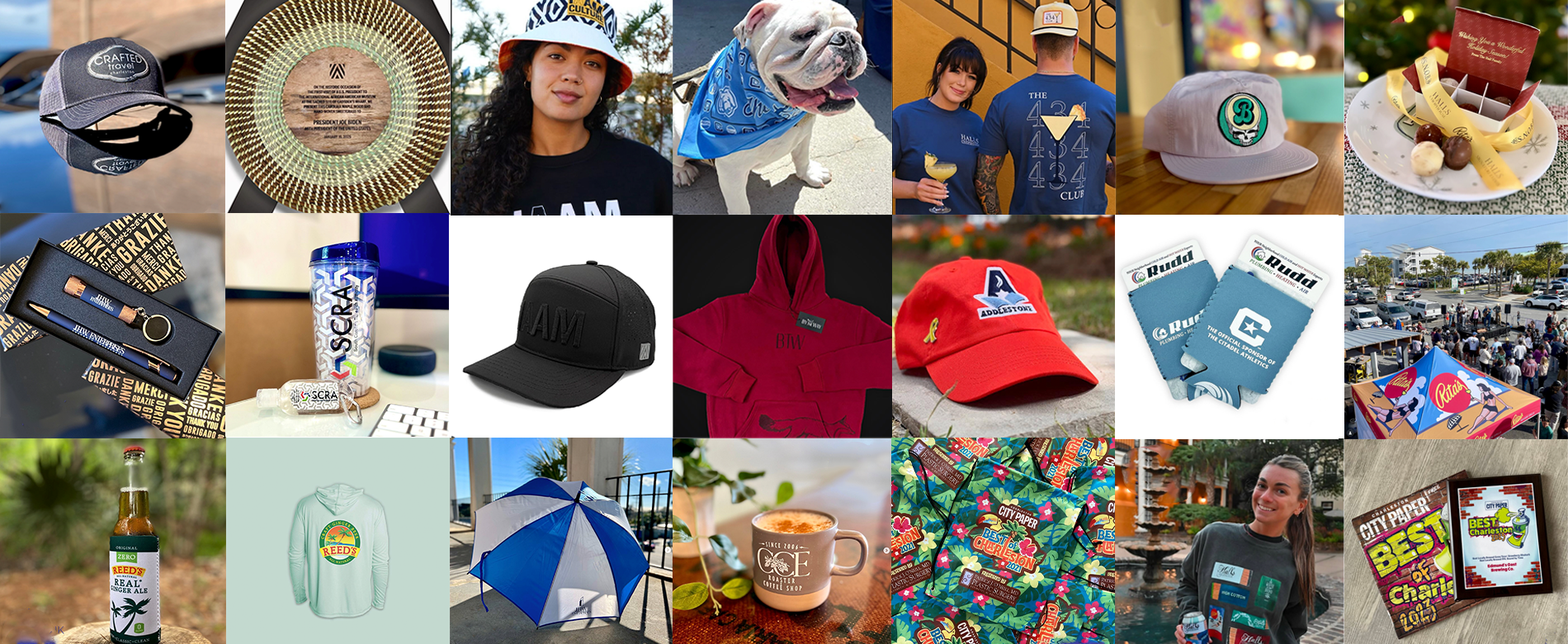 collage of promotional product examples