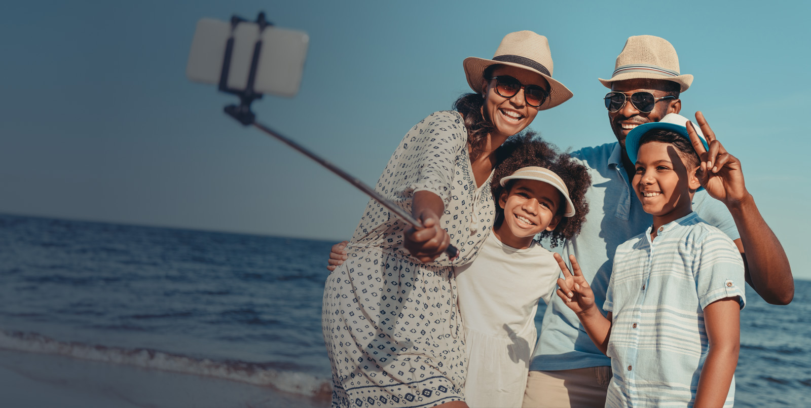 happy family on the beach