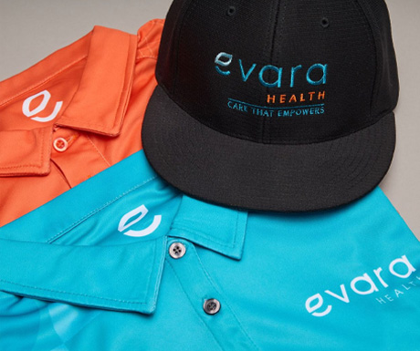 custom apparel on table