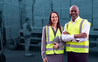 employees in safety vests