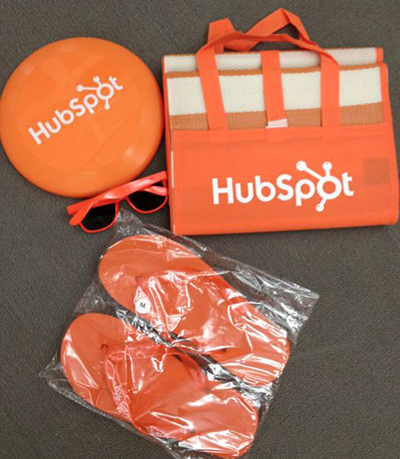 HubSpot Frisbee, Bag, Sunglasses and Flip Flops