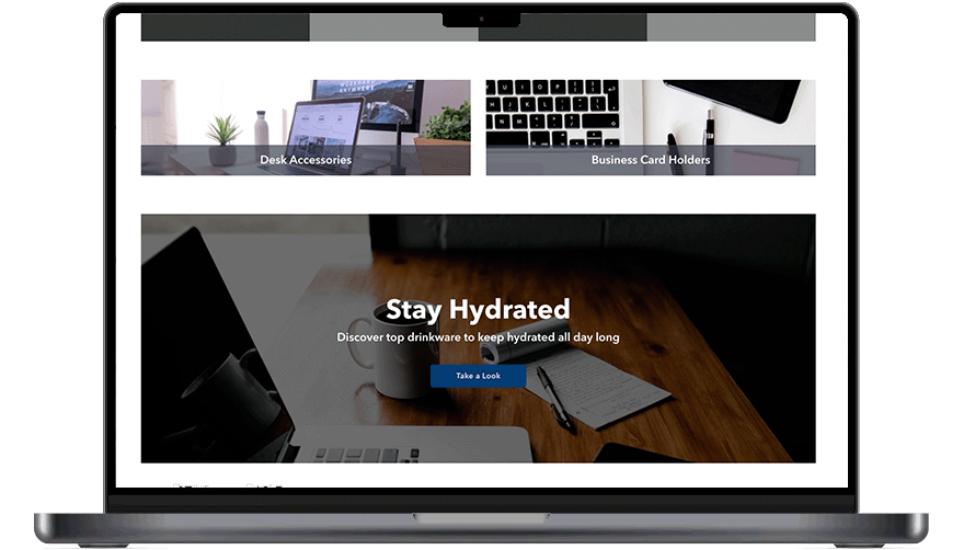animation showing the set up of a company store