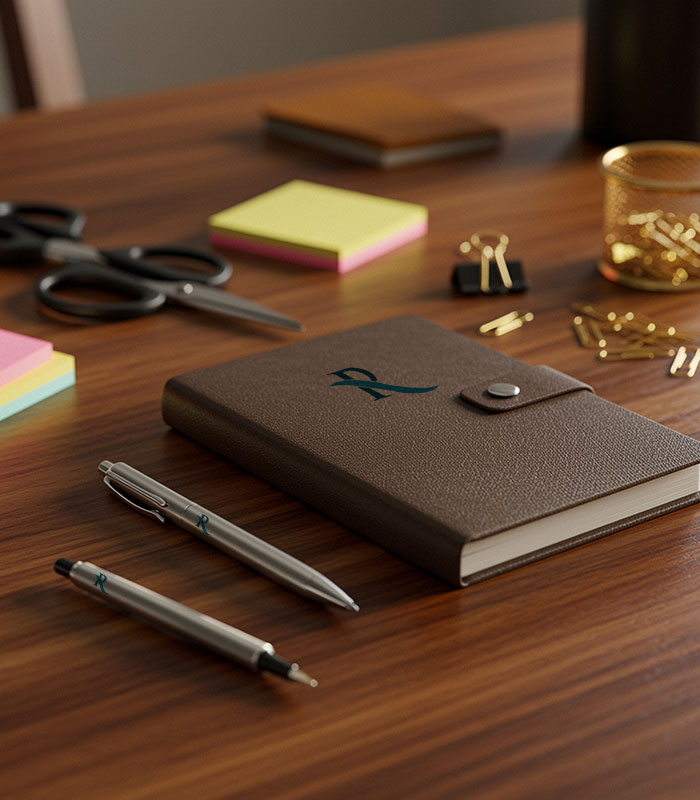 office supplies on a desk