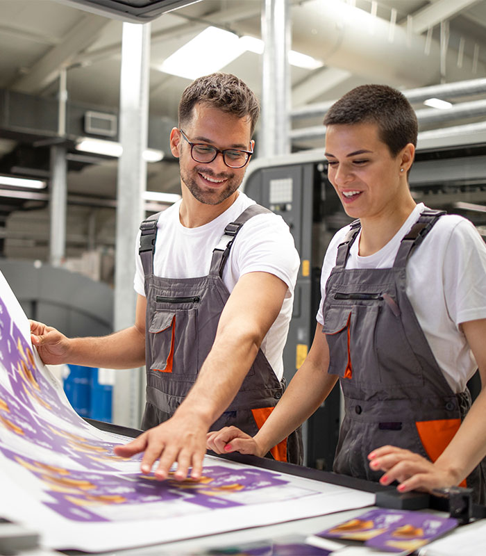 two employees printing