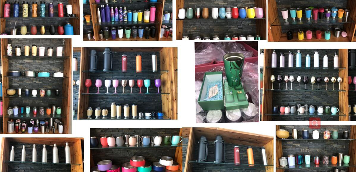 display of drinkware