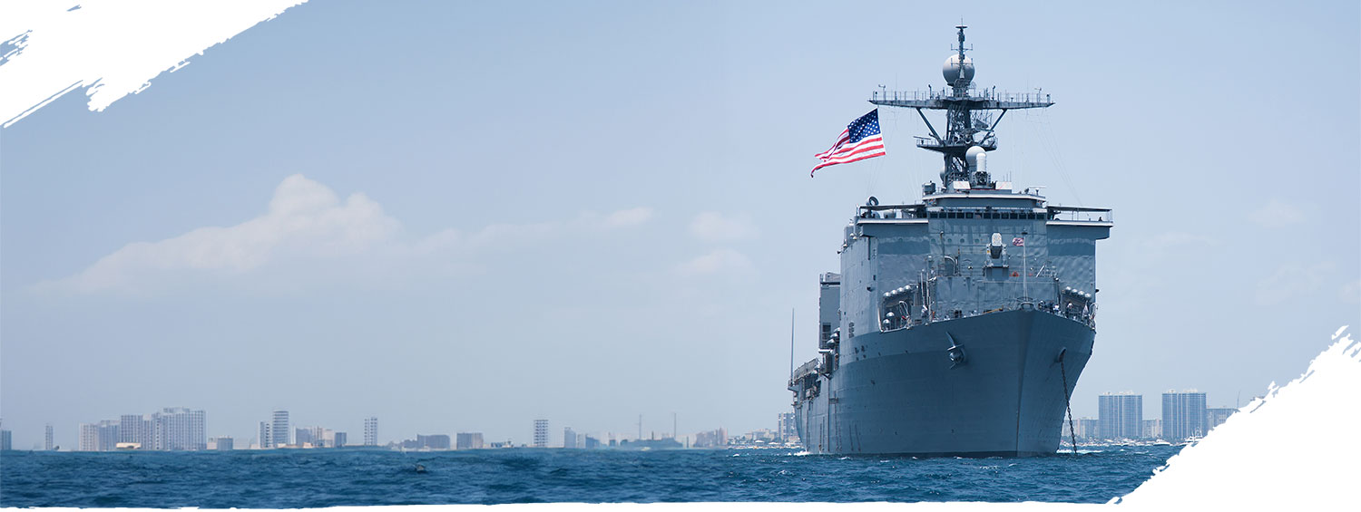 navy ship with usa flag