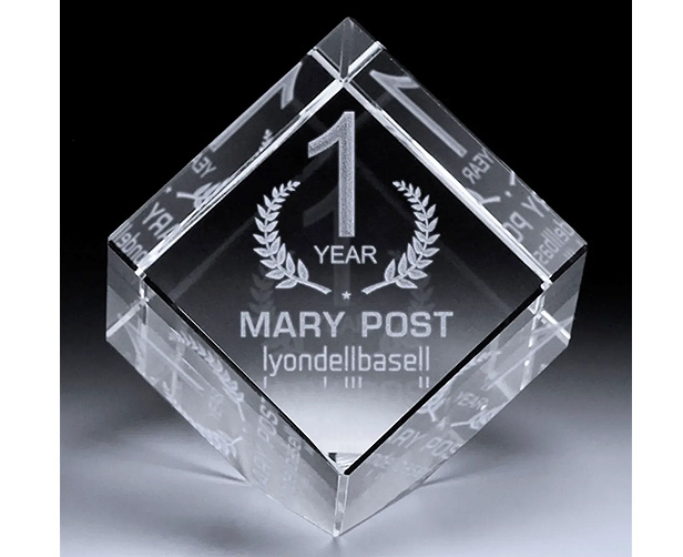 crystal cube paperweight